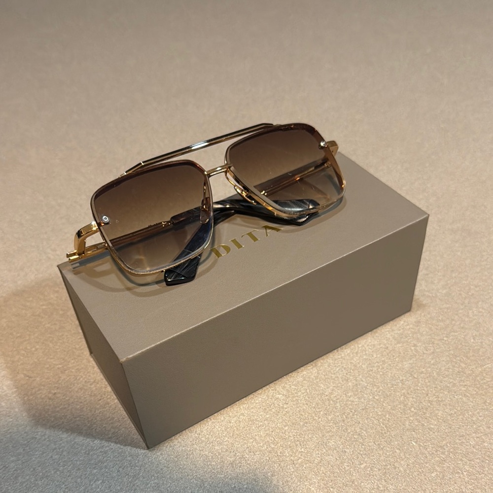 DITA Gold Frame Sunglasses with Dark Lenses